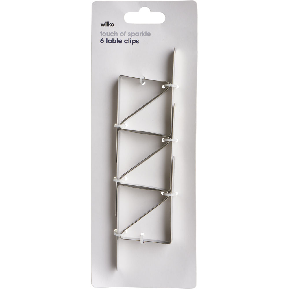 Wilko Silver Table Clips 6 Pack Image 3