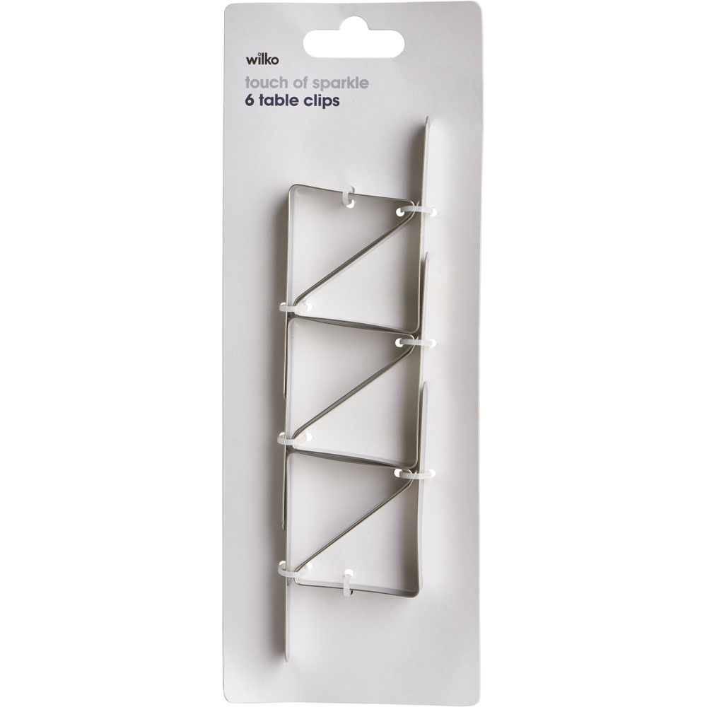Wilko Silver Table Clips 6 Pack Wilko