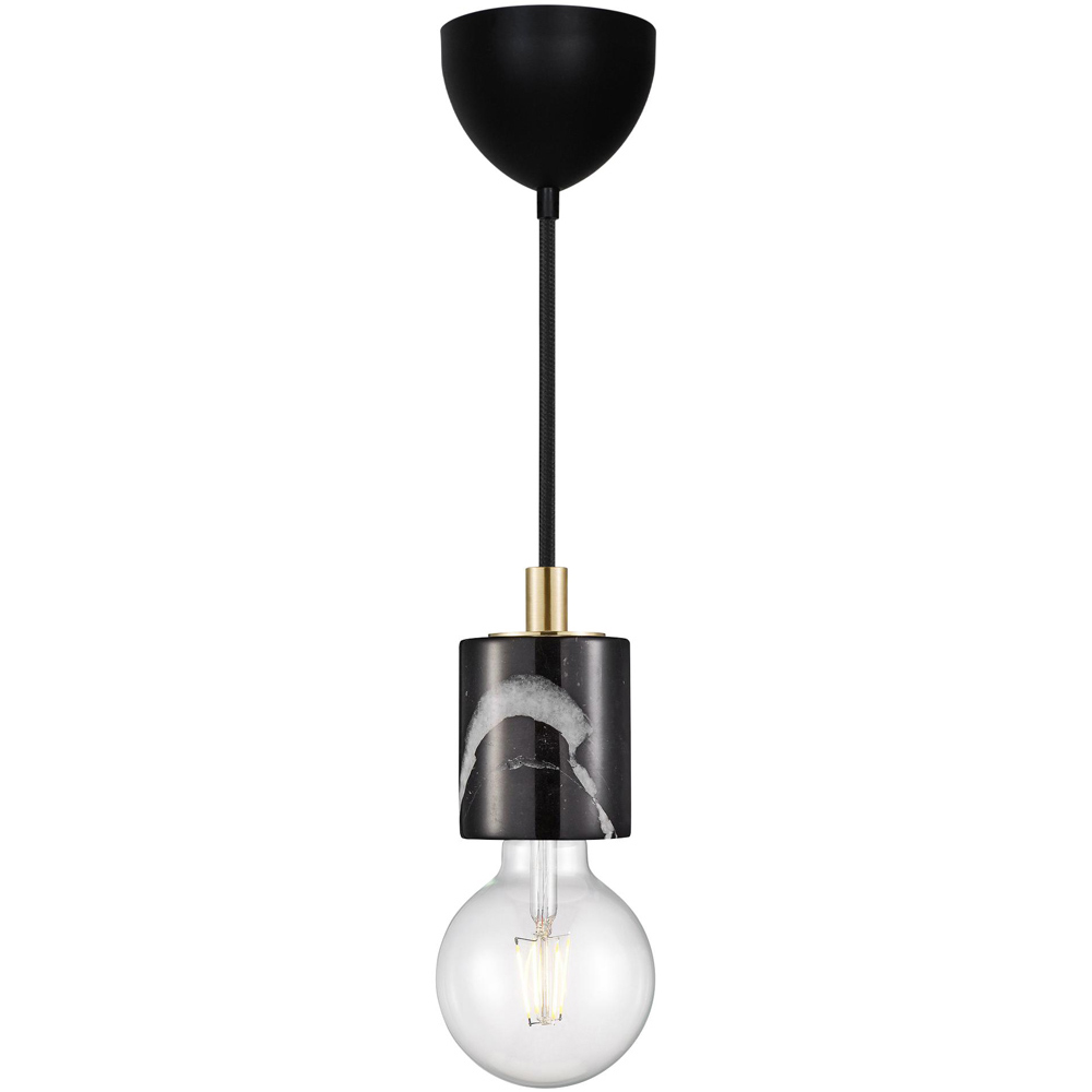 Nordlux Siv E27 Black Marble Pendant Kit Image 1