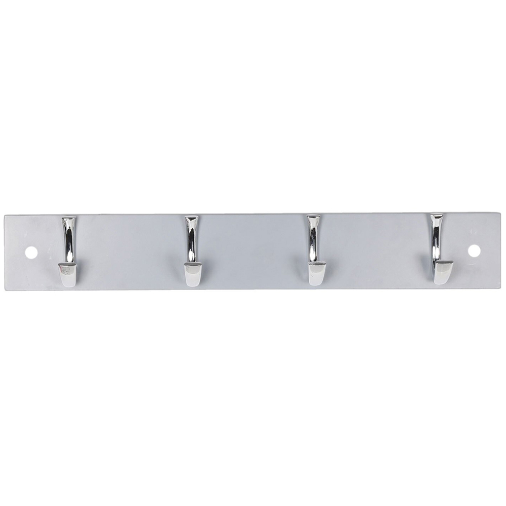 Decorails Grey and Chrome 4 Hook Coat Rail Image