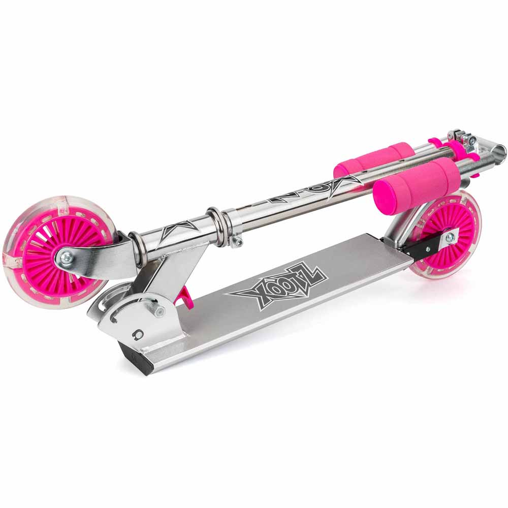 Xootz LED Wheels Foldable Scooter Pink Image 4