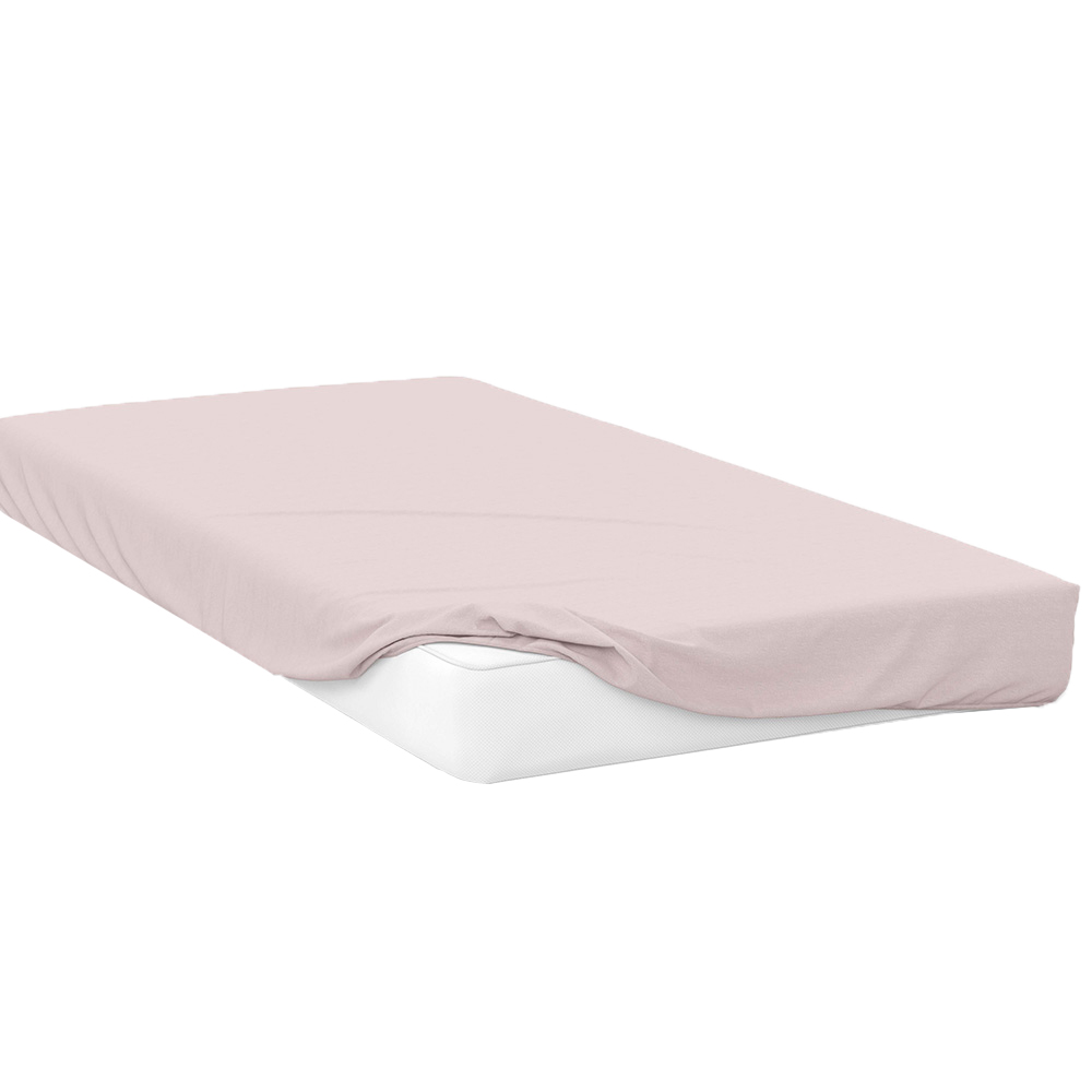 Serene Super King Powder Pink Fitted Bed Sheet Image 1
