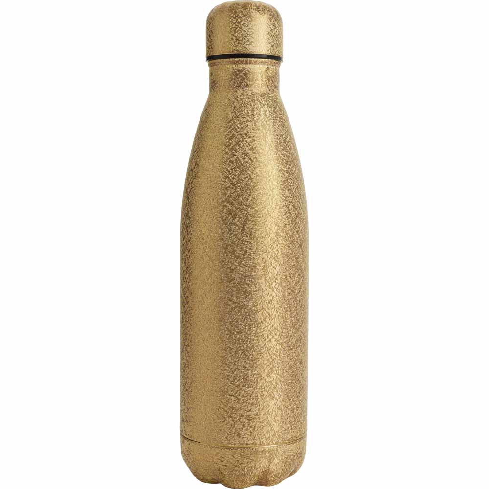 Wilko Gold Metallic Double Wall Water Bottle 500ml Image