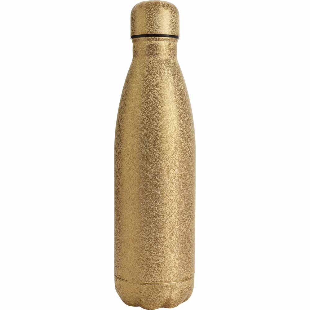Wilko Gold Metallic Double Wall Water Bottle 500ml Wilko