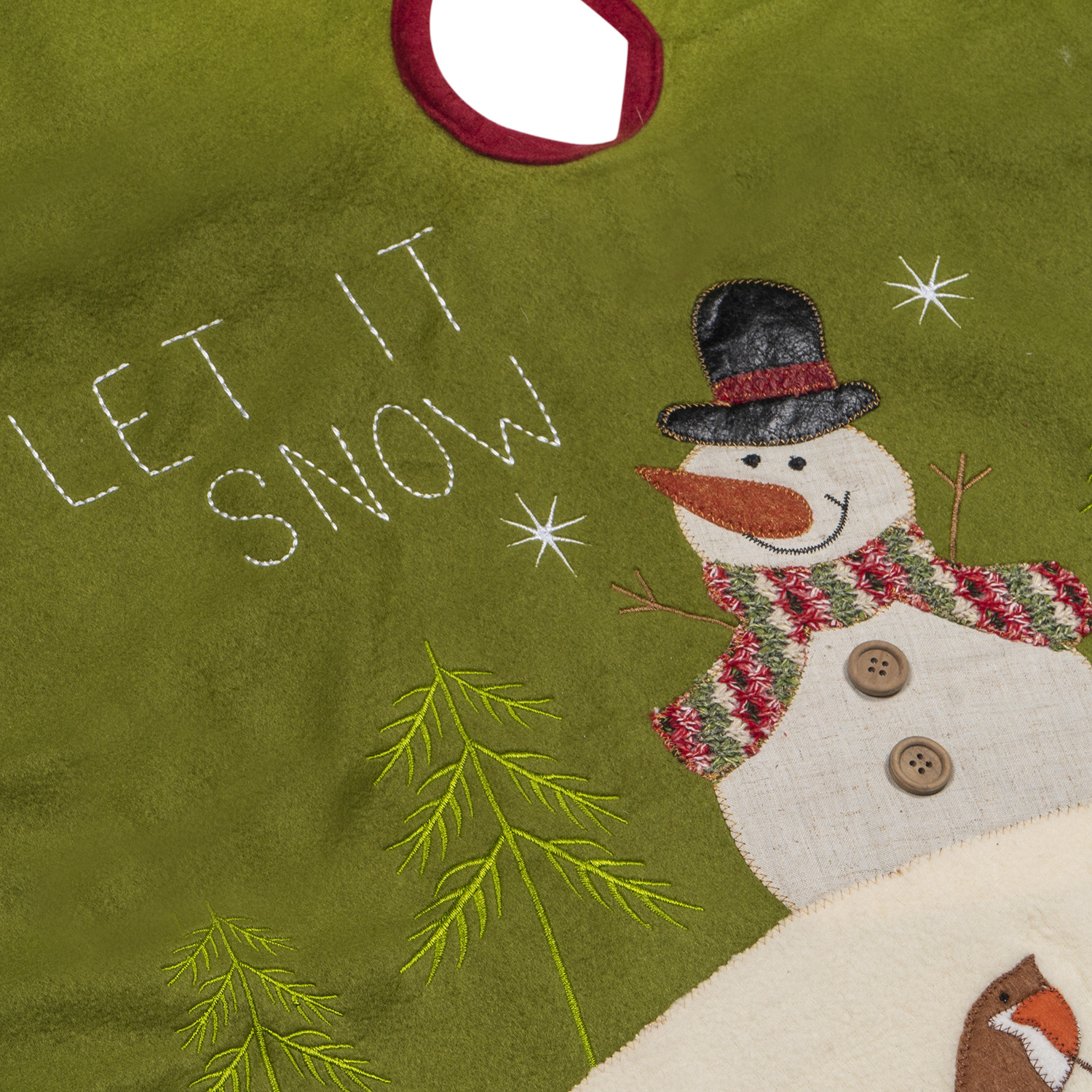 Green Snowman Tree Skirt Image 2