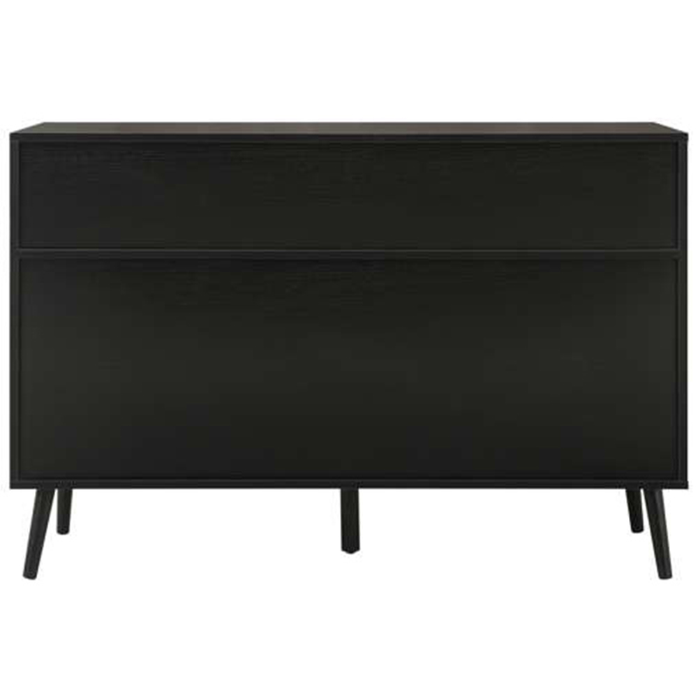 Croxley 7 Drawer Black and Oak Rattan Chest of Drawers Image 5