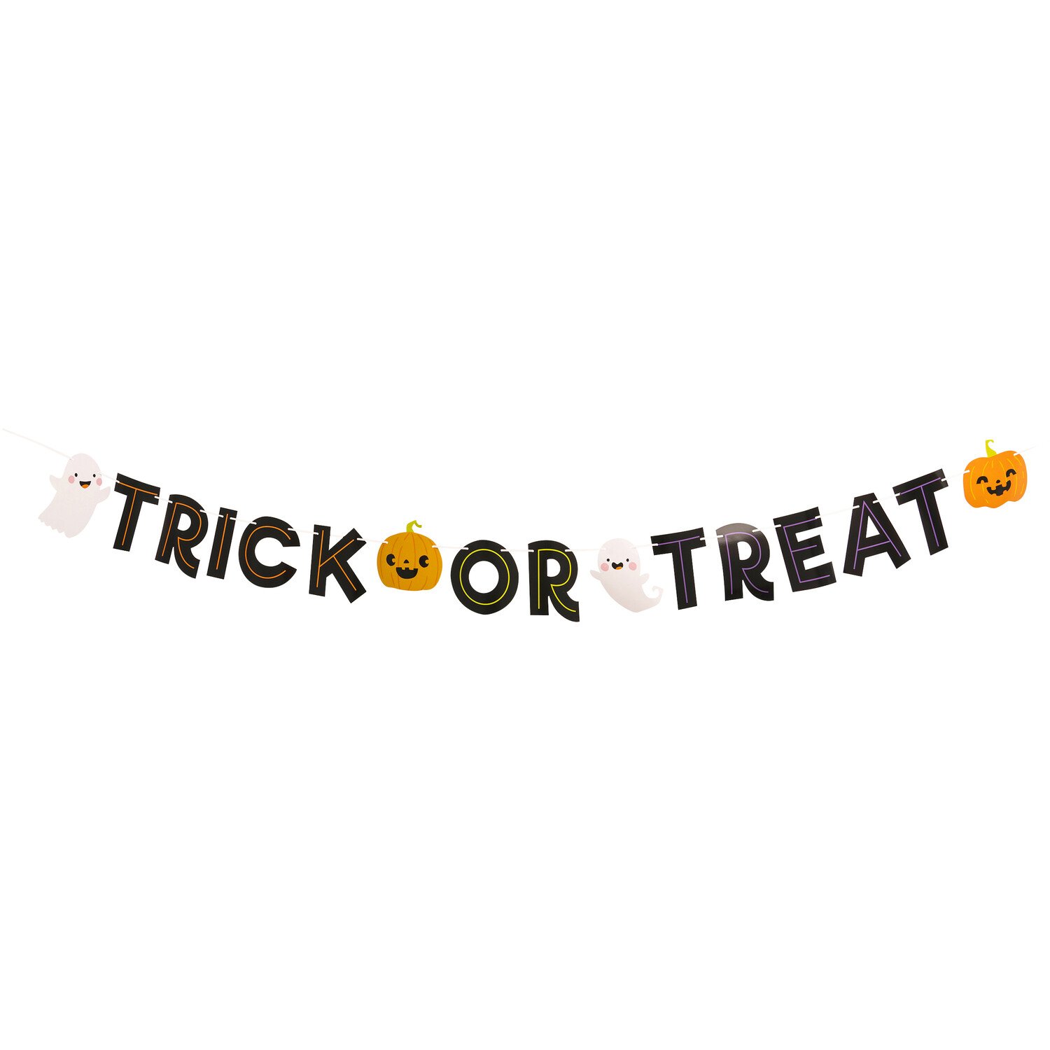 Trick or Treat Bunting Black and White Image 1