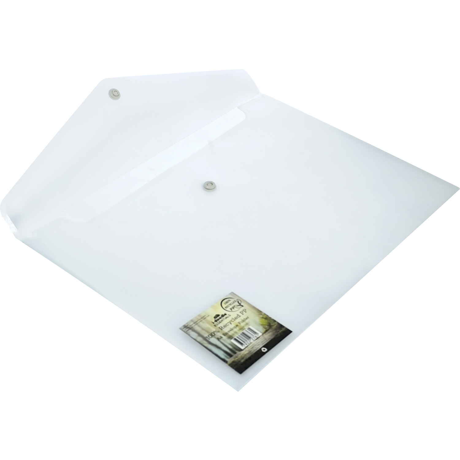Recycled PP A4 Envelope Folder - White Image 4