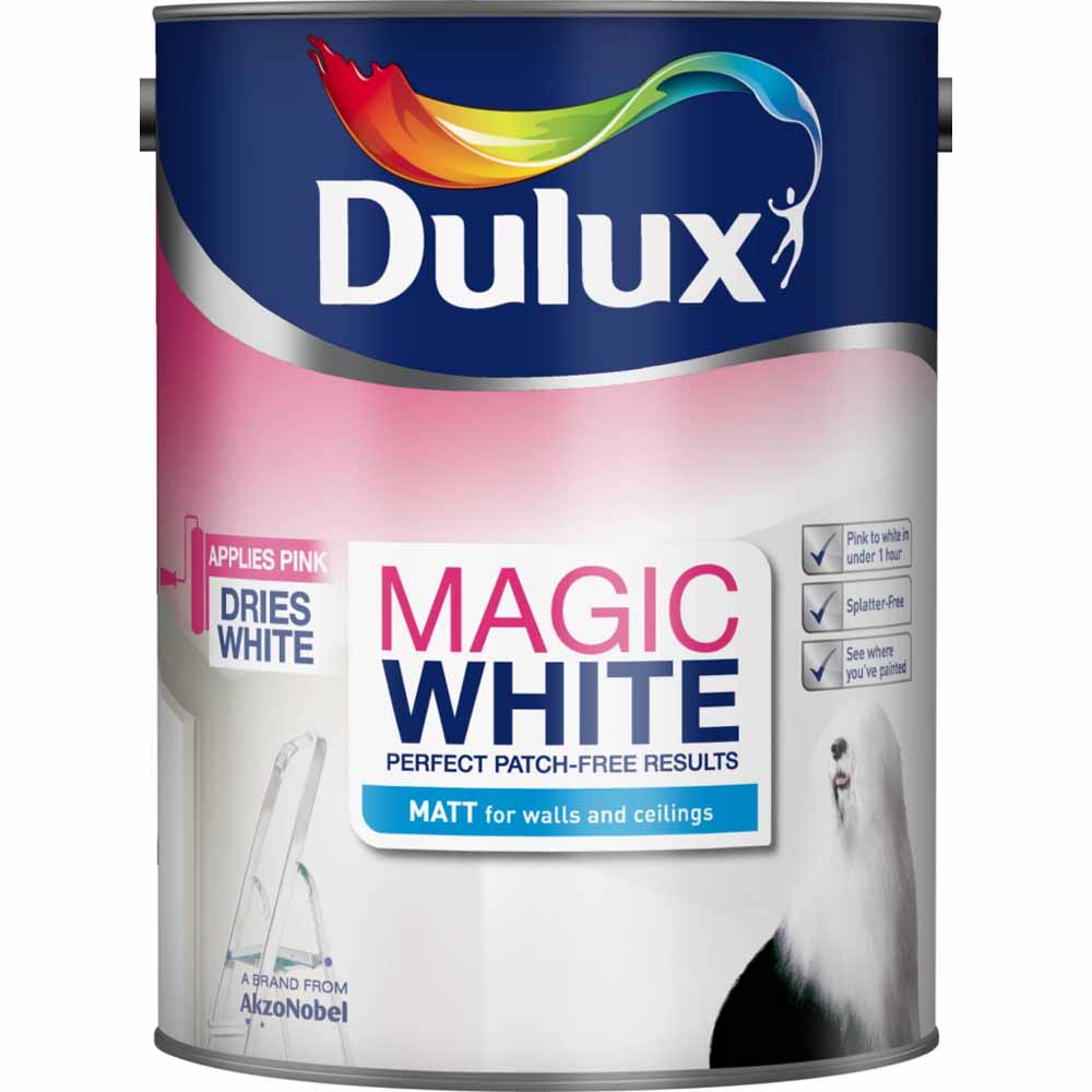 Dulux Magic White Matt Emulsion Paint 5L Image