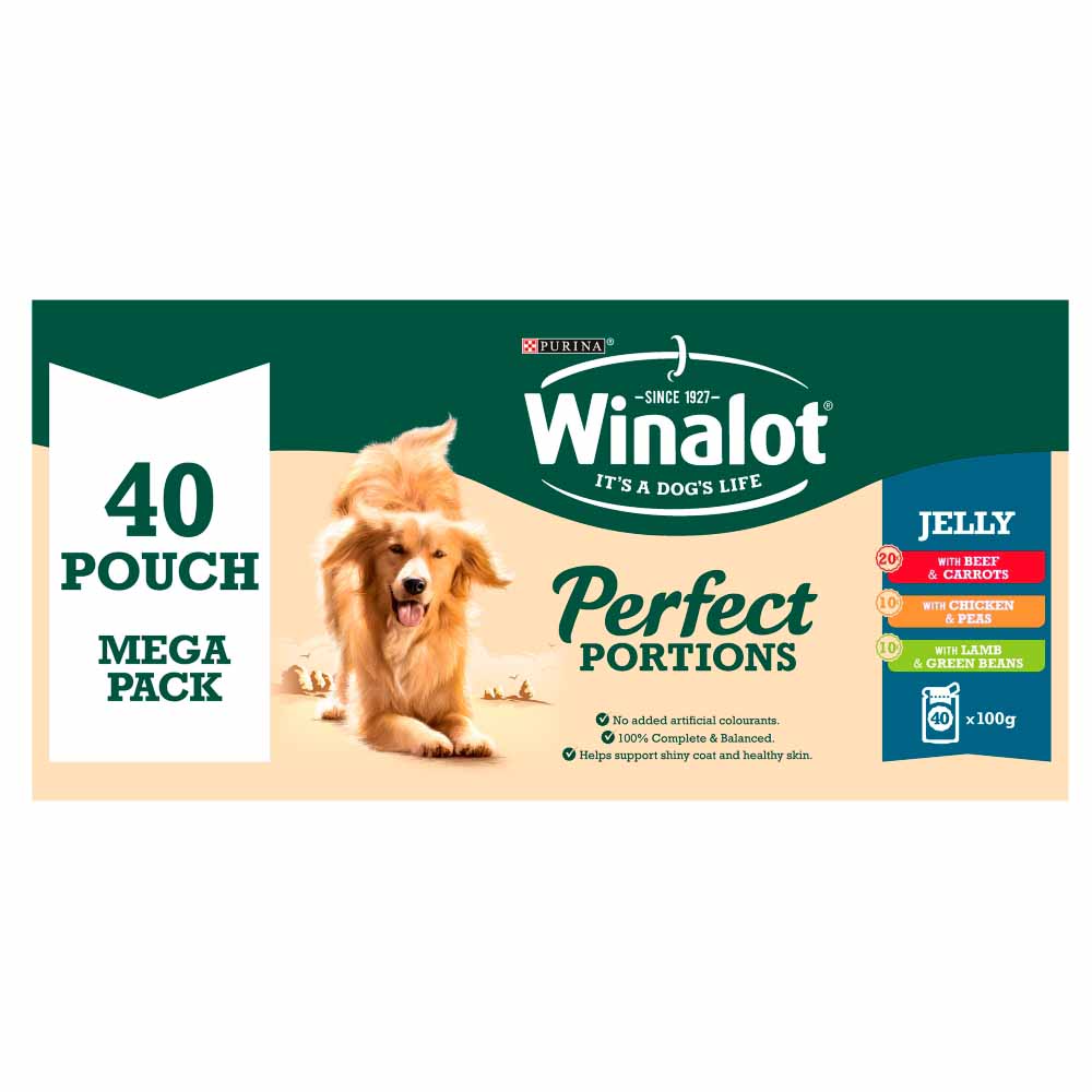 Winalot Perfect Portions Dog Food Chunks in Jelly Beef 40x100g Image 2