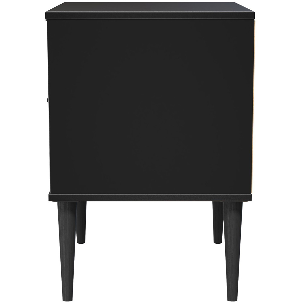 Crowndale Hong Kong 2 Drawer Matt Black Compact Bedside Cabinet Ready Assembled Image 4
