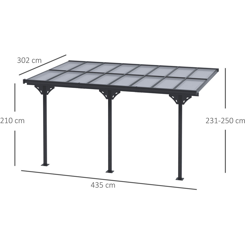 Outsunny 4 x 3m Outdoor Patio Wall-Mounted Pergola Image 5