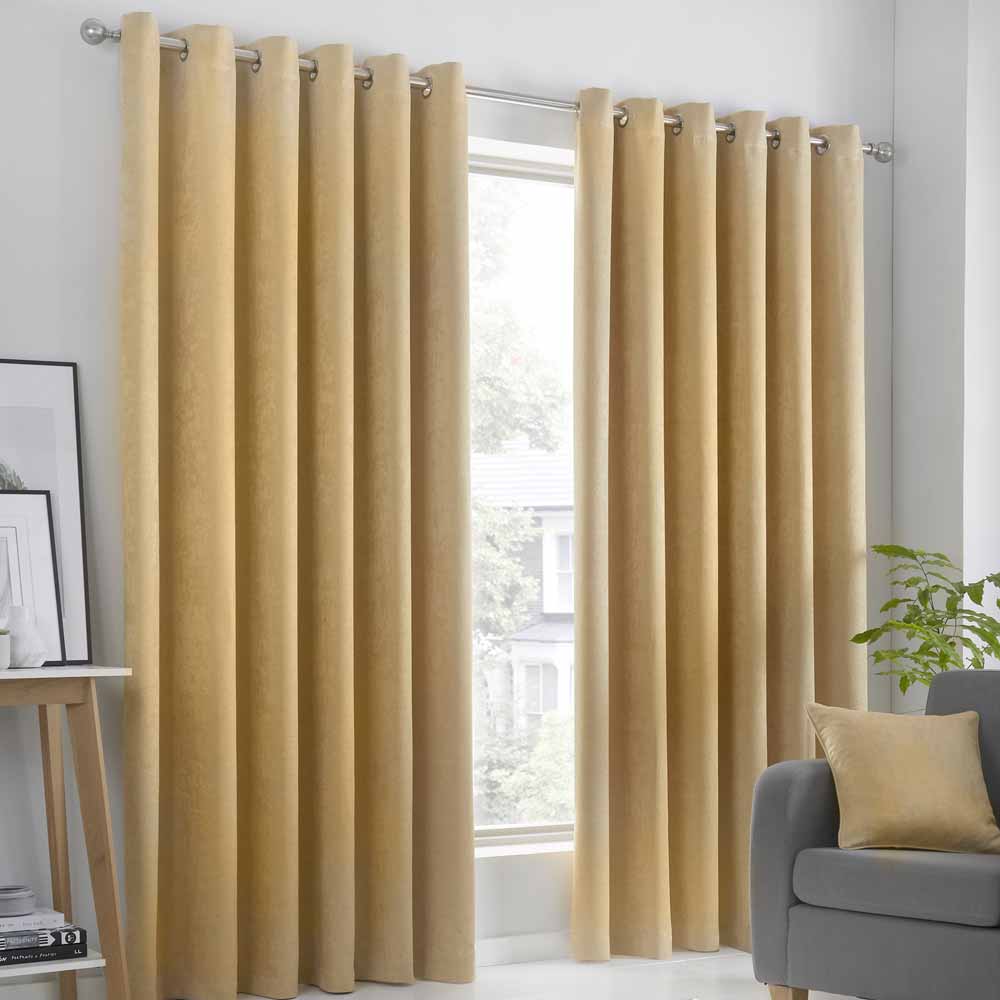 Strata Eyelet Curtain Ochre W 228cm x D 228cm Image 1