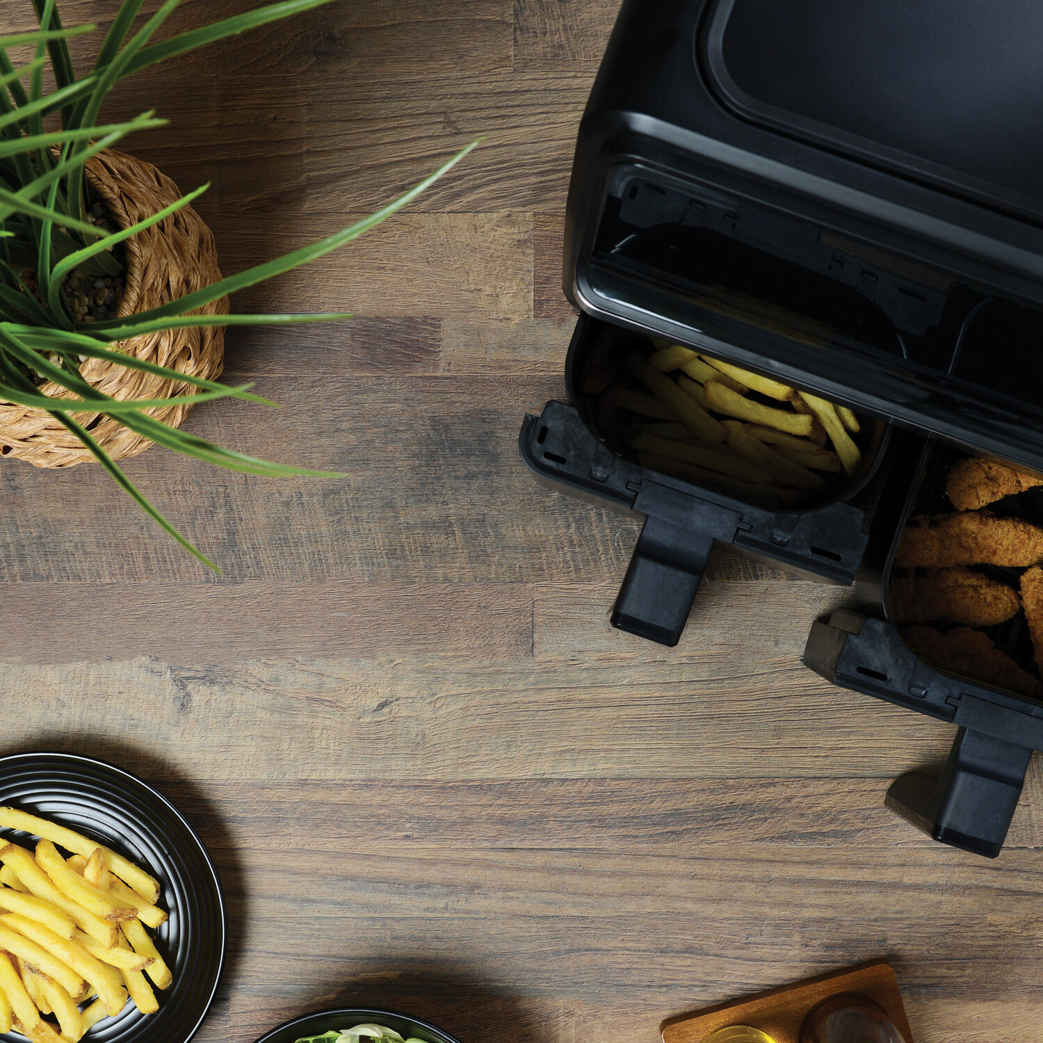 Kitchen Master Dual 8L Air Fryer - Black Image 6