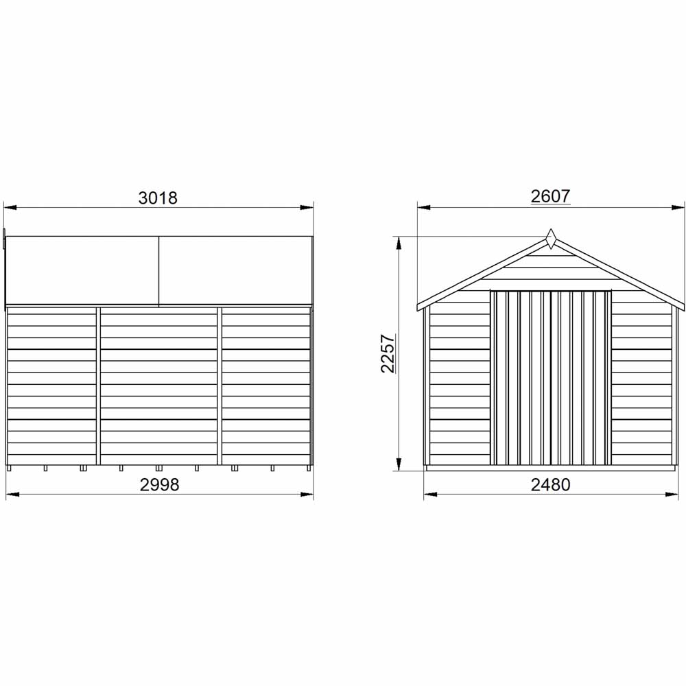 Forest Garden 10 x 8ft Double Door Pressure Treated Overlap Apex Shed Image 15