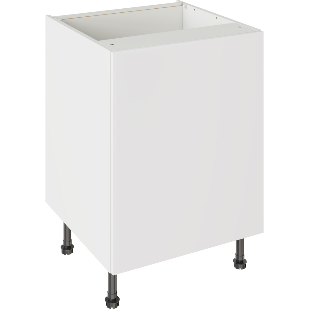 Kitchen Kit Slab Standard White Sink and Hob Cabinet Flatpack 600mm Image 1