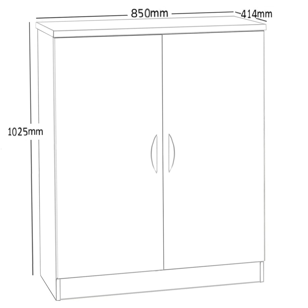 R White Cabinets 2 Door English Oak Mid Height Cupboard Image 5