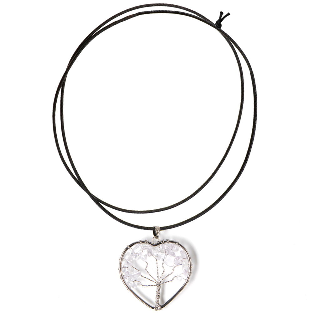 Myga Clear Quartz Tree of Life Pendant Image 2