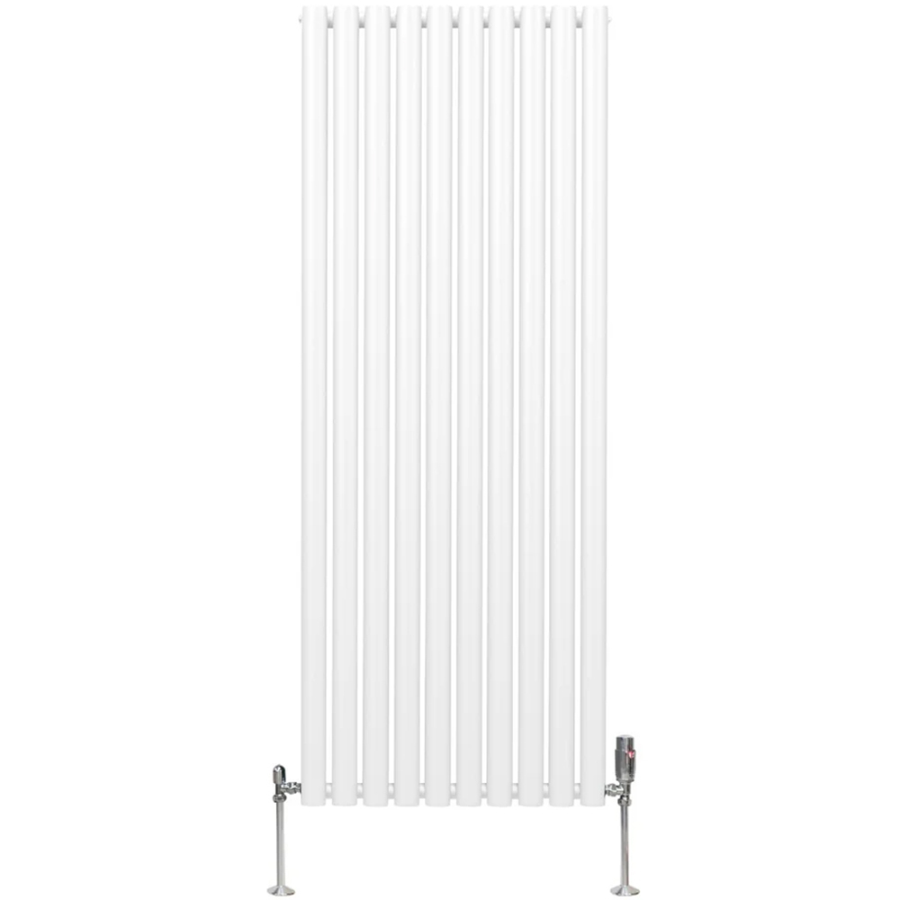 Monster Shop 6691BTU White Oval Column Radiator and Valves 1600 x 600mm Image 1