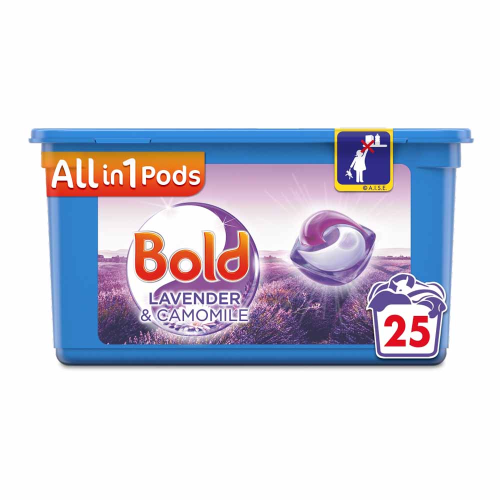 Bold All-in-1 Pods Washing Liquid Capsules Lavender and Camomile 25 Washes Image 1