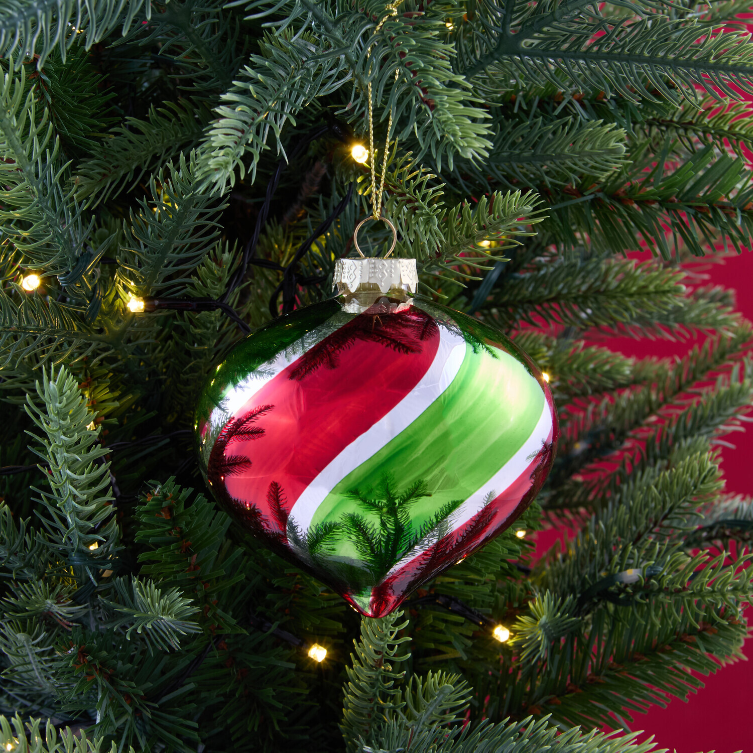 Shiny Peppermint Swirl Bauble Image 8