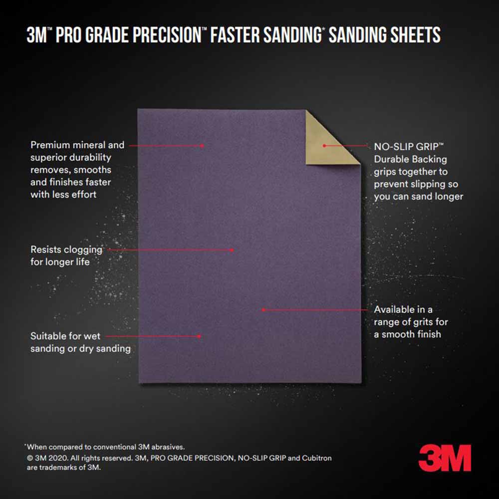 3M Pro Grade Faster Sanding Sheets 180 Grit 6 pack Image 2