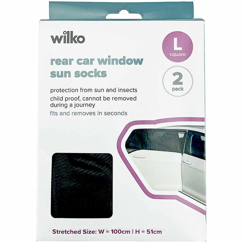 Wilko Large Rear Car Window Sun Socks 2 Pack Image 3
