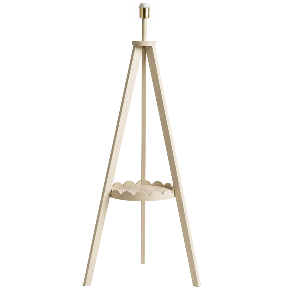 ValueLights Morrigan Single Scallop Shelf Cream Tripod Floor Lamp Base Image 1