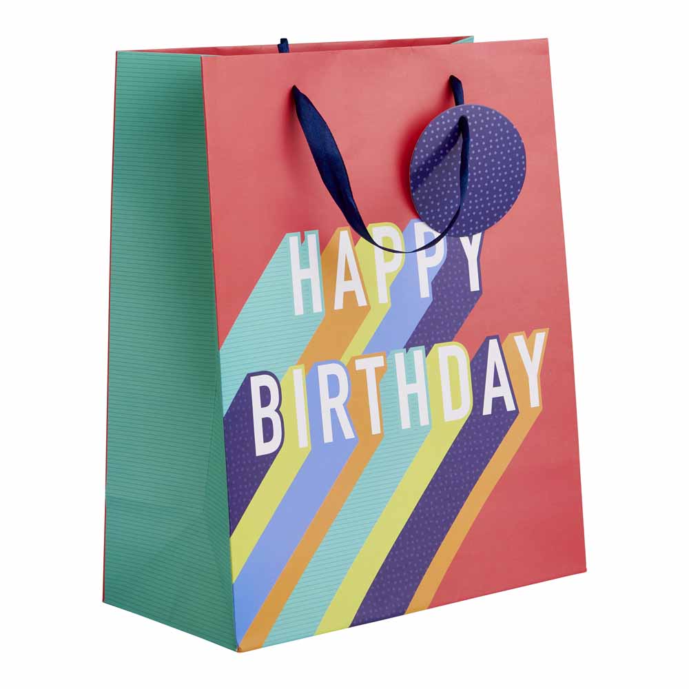 Wilko Large Giftbag Birthday Multi Wilko