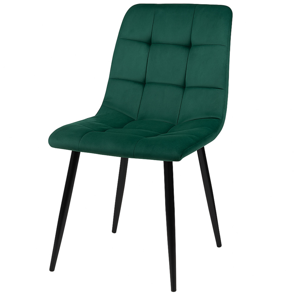 Portland 6 Seater Velvet Tufted Wooden Tabletop Dining Set Green Image 3