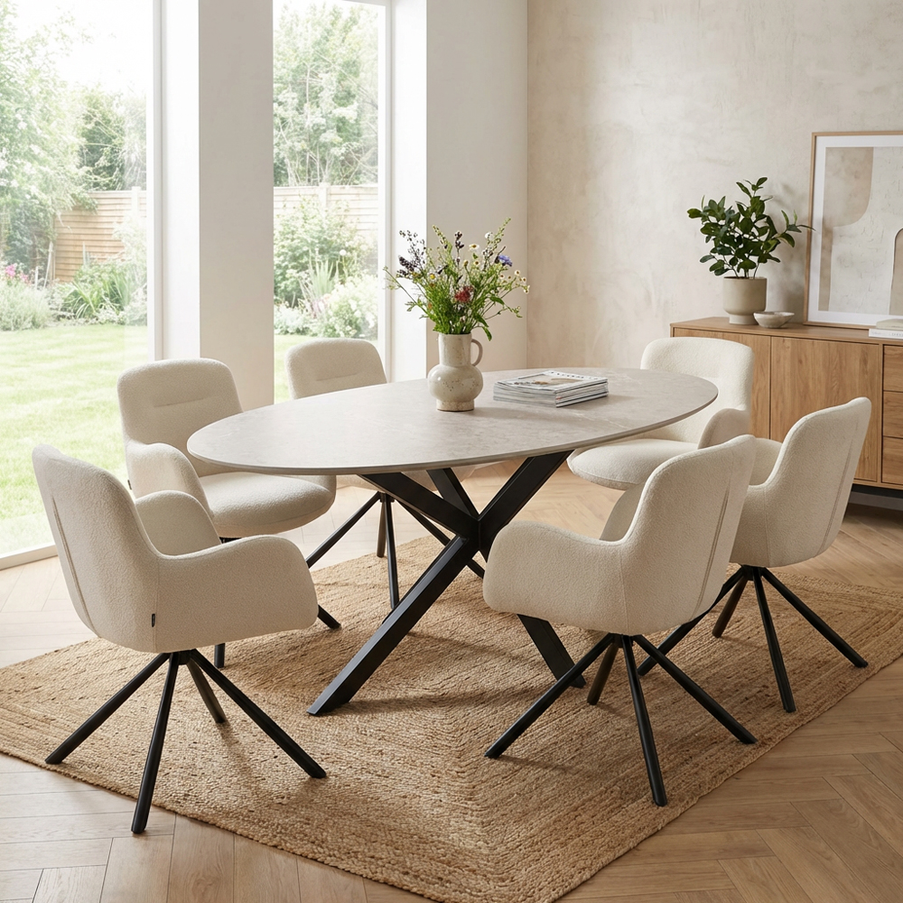 Blaine Swivel Chair - Cream Image 4
