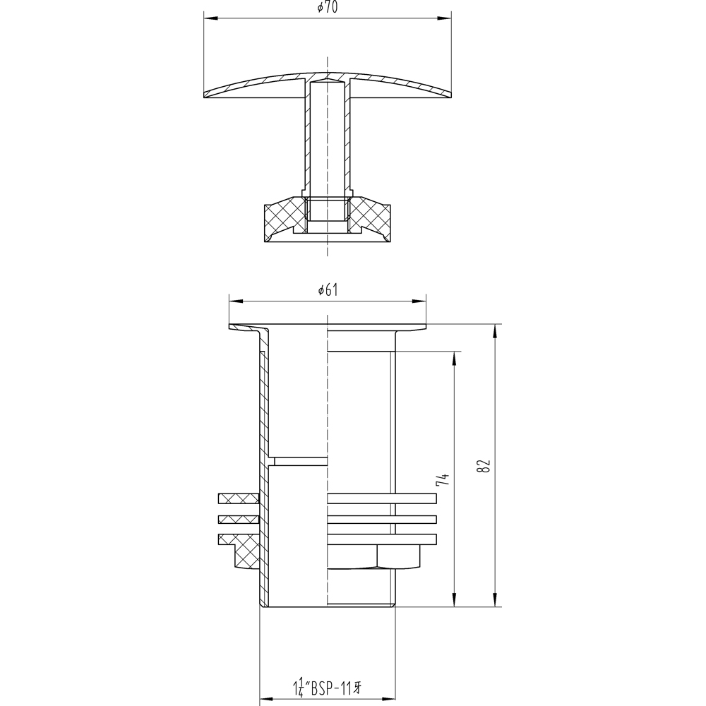 nuie Free Running Basin Waste Image 2