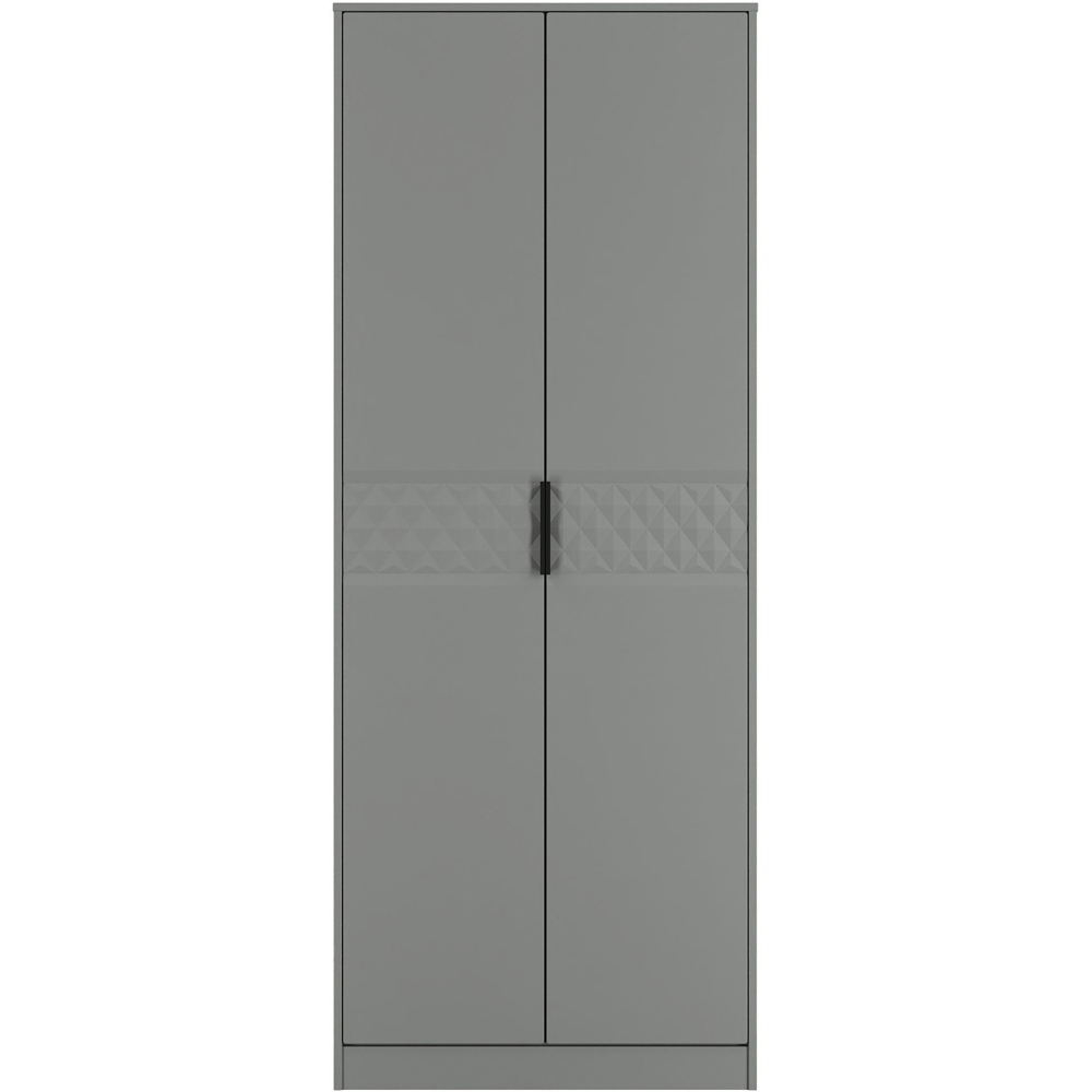 Crowndale Harlequin 2 Door Dusk Grey Tall Wardrobe Ready Assembled Image 3
