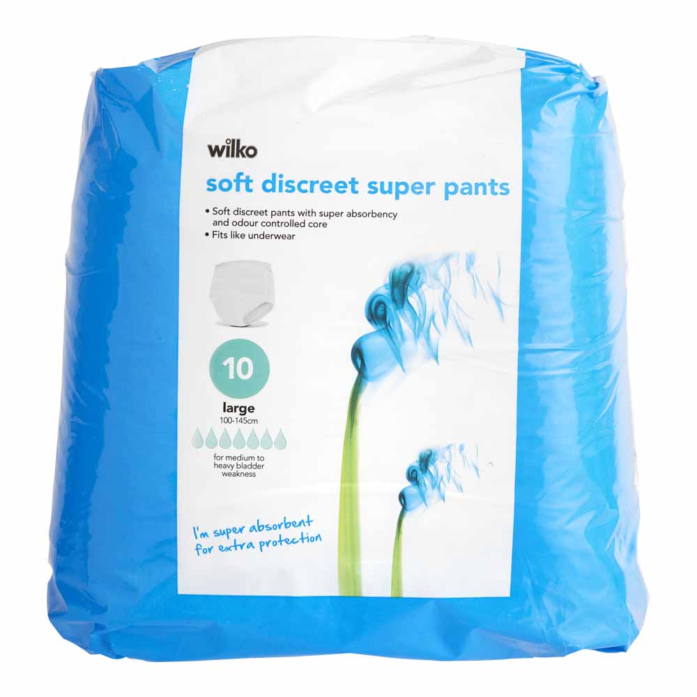 Wilko Large Soft Discreet Super Inco Pants 10 Pack Image