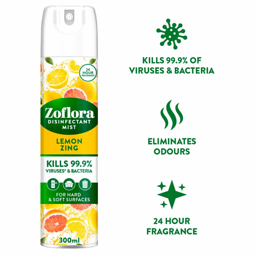 Zoflora Disinfectant Mist Lemon Zing 300ml Image 2