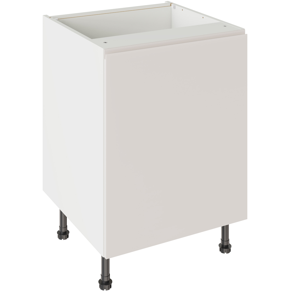 Kitchen Kit J-Pull Gloss Light Grey Sink and Hob Cabinet Flatpack 600mm Image 1
