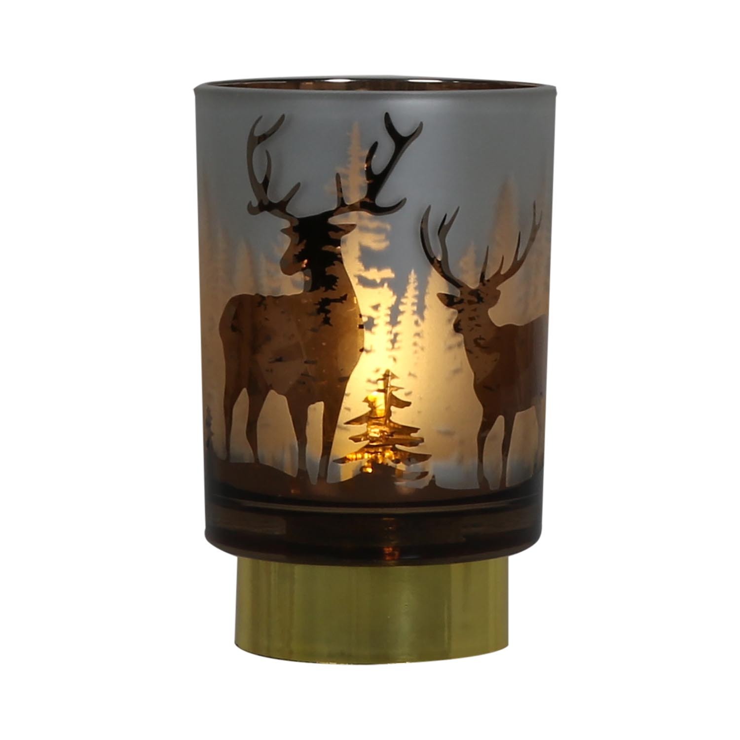 Bronze LED Deer Scene Lamp Image 1