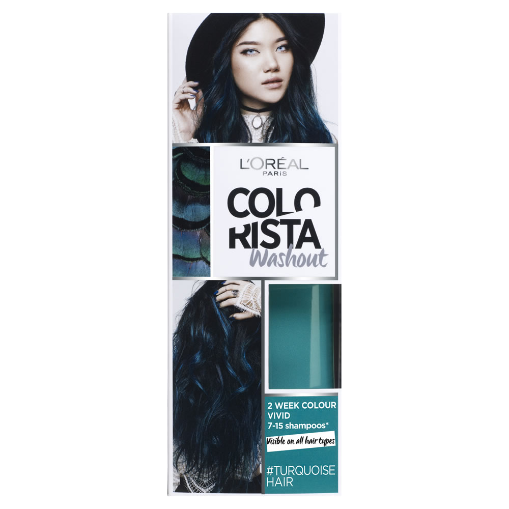 L’Oréal Paris Colorista Washout Turquoise Hair Semi-Permanent Hair Dye Image 1