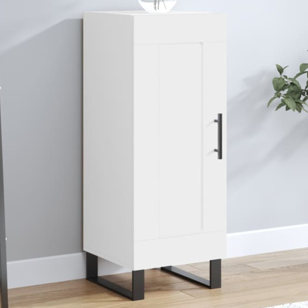 vidaXL Single Door White Sideboard Image 1