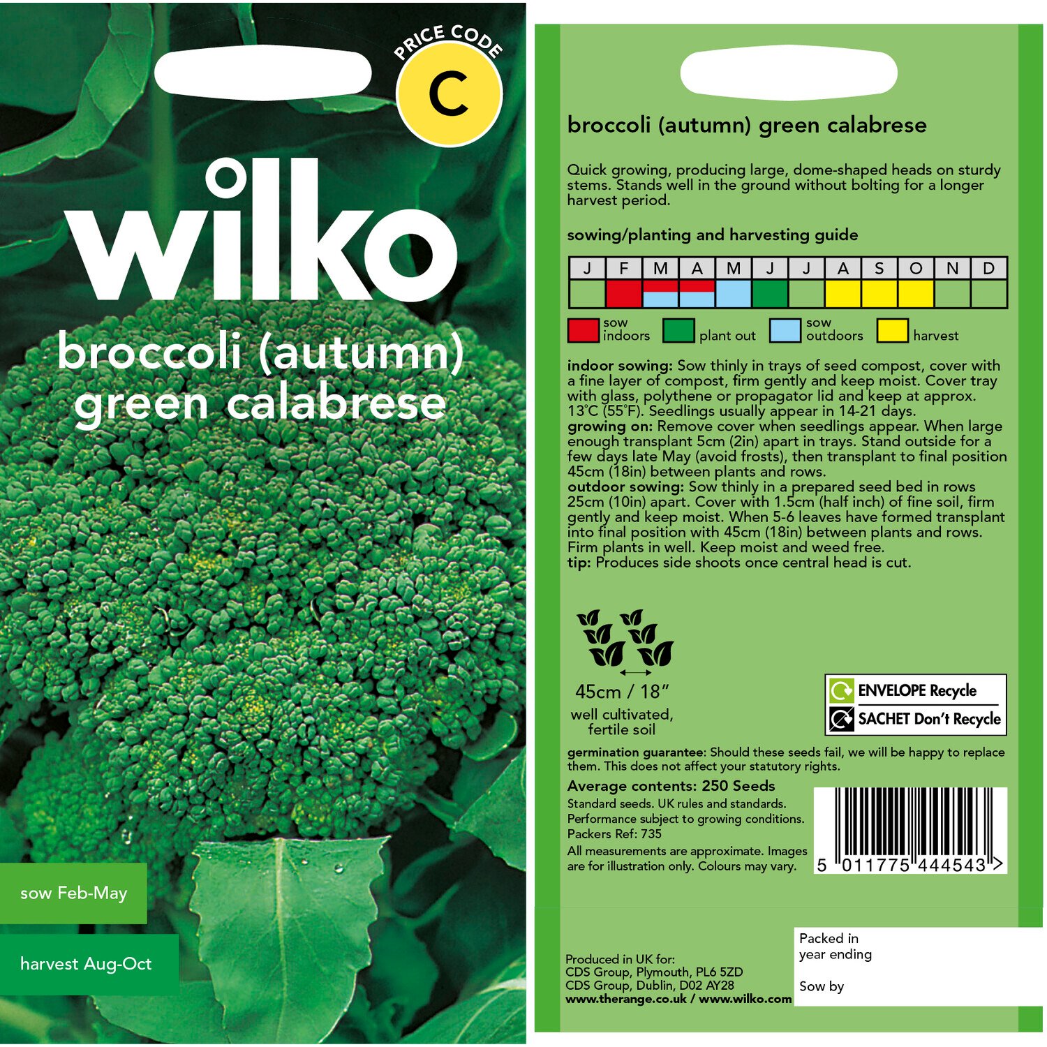 Wilko Green Calabrese Autumn Broccoli Seeds Image 3