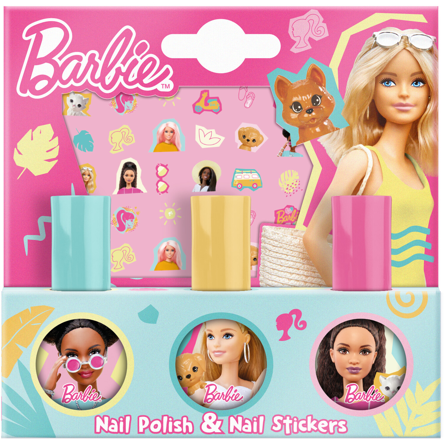 Barbie Nail Polish & Stickers - Pink Image