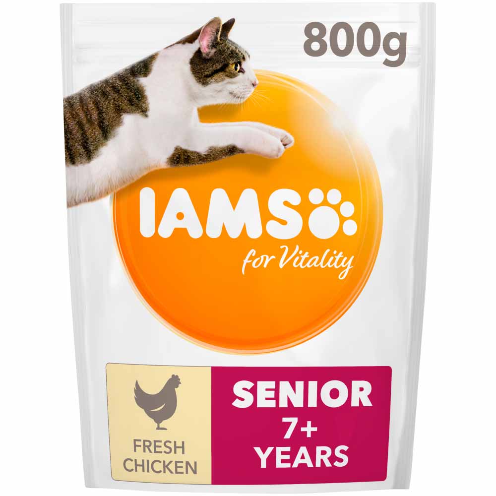 IAMS Vitality Senior Cat Food Chicken 800g Image 1