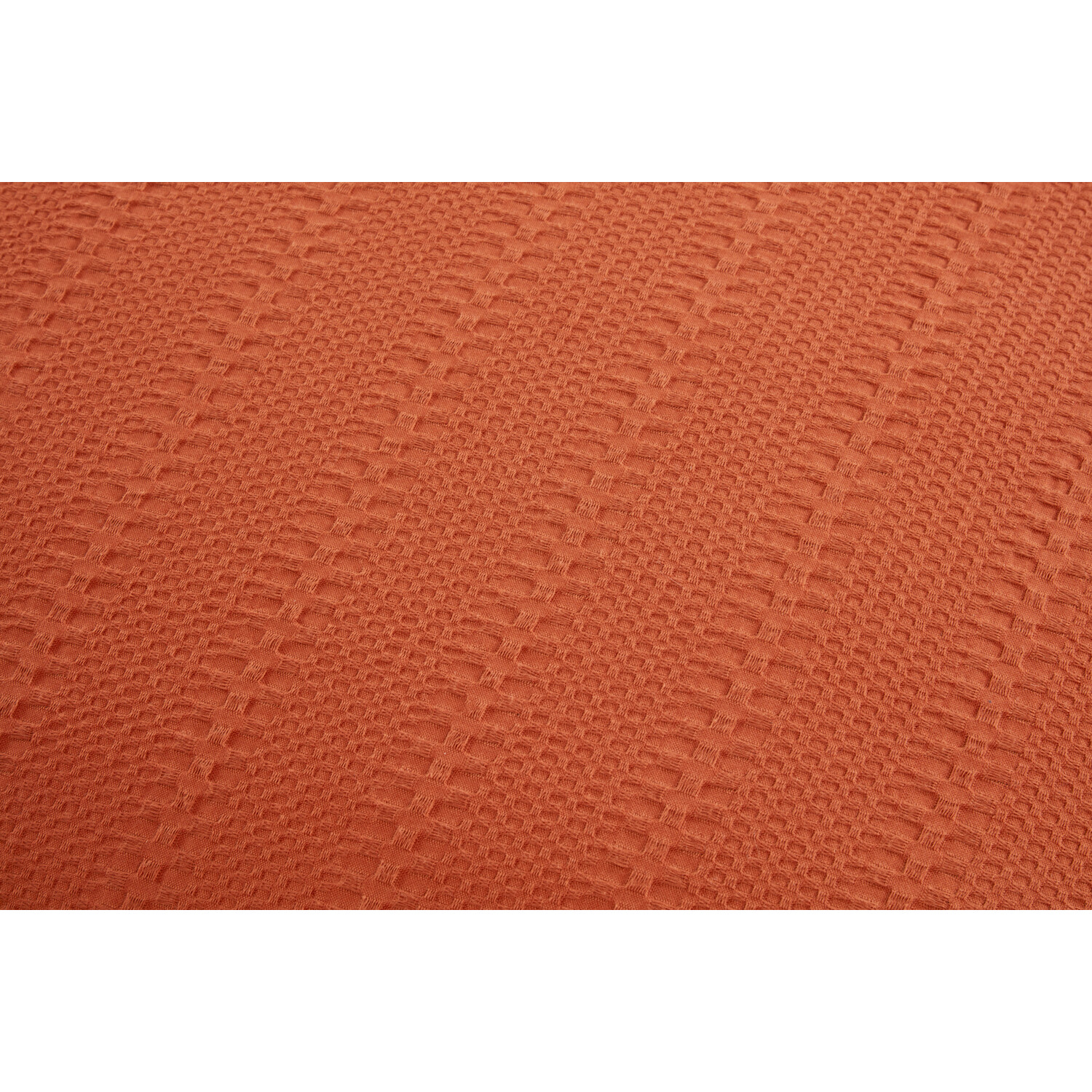 Merida Waffle Stripe Duvet Cover and Pillowcase Set - Rust / Double Image 5