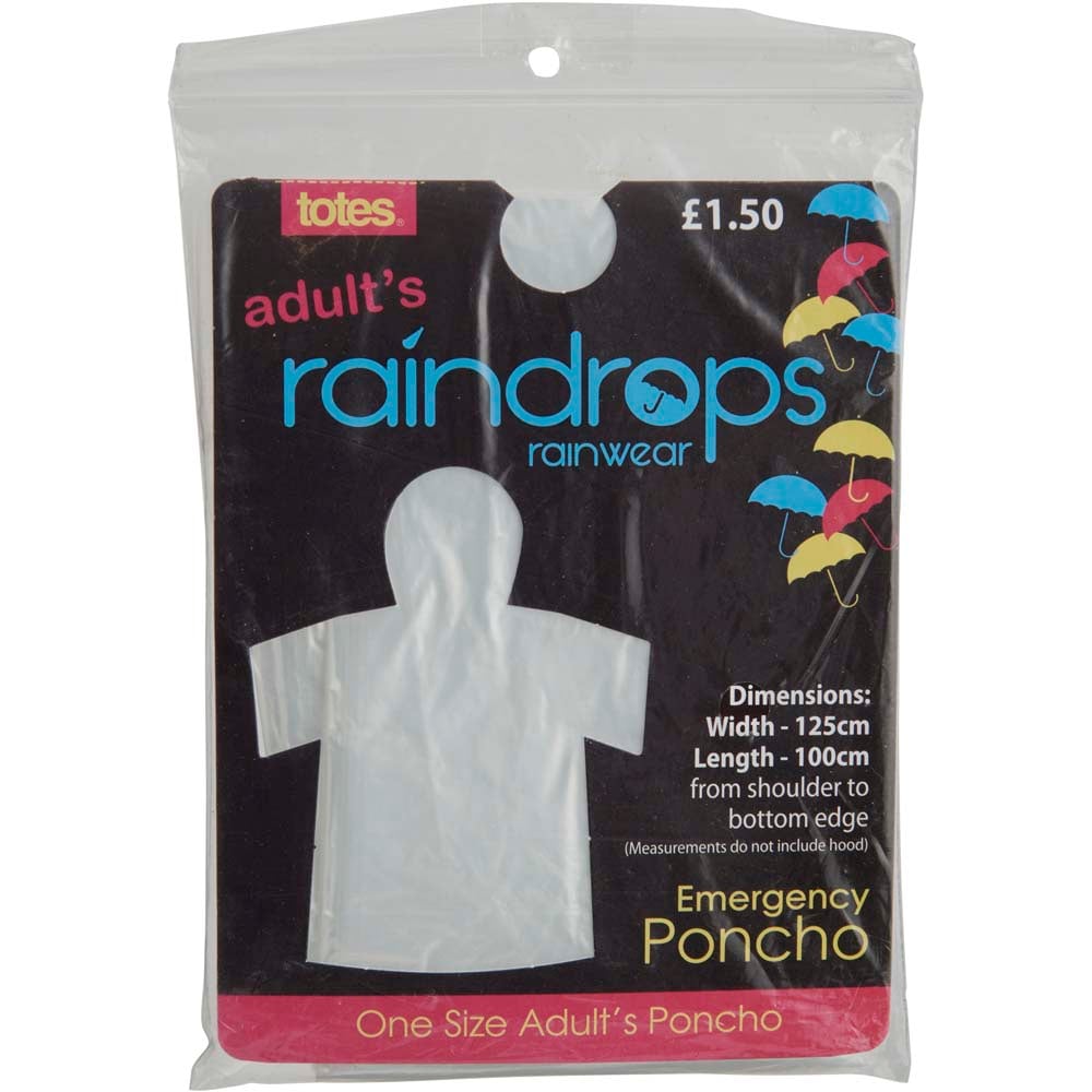 Single Totes One Size Adult Emergency Poncho in Assorted styles Image 2