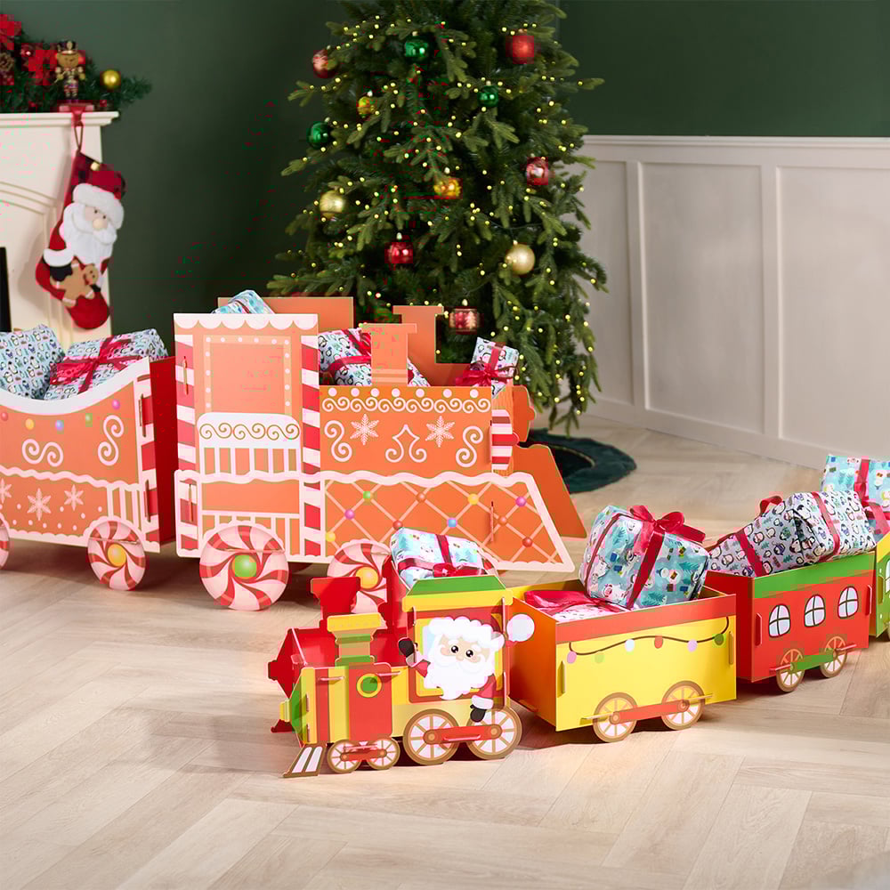 Large Gingerbread Train Gift Hamper Brown Image 8