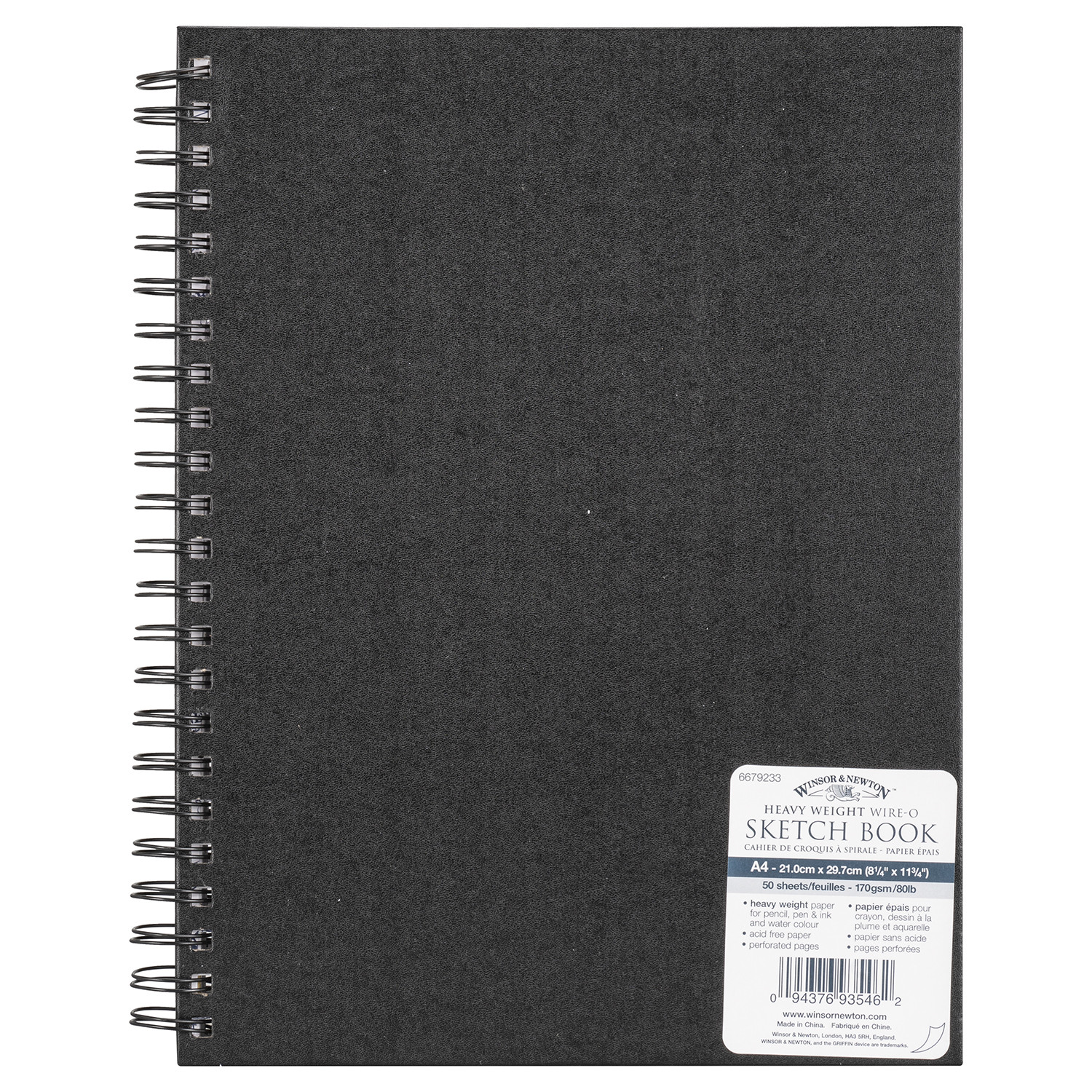 Winsor & Newton A4 Blue Wire Bound Sketchbook 50 Sheets 170gsm Image