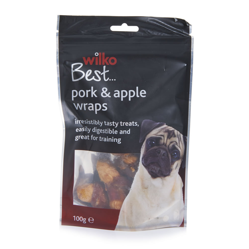 Wilko Best Pork and Apple Wraps Dog Treats 100g Image 1