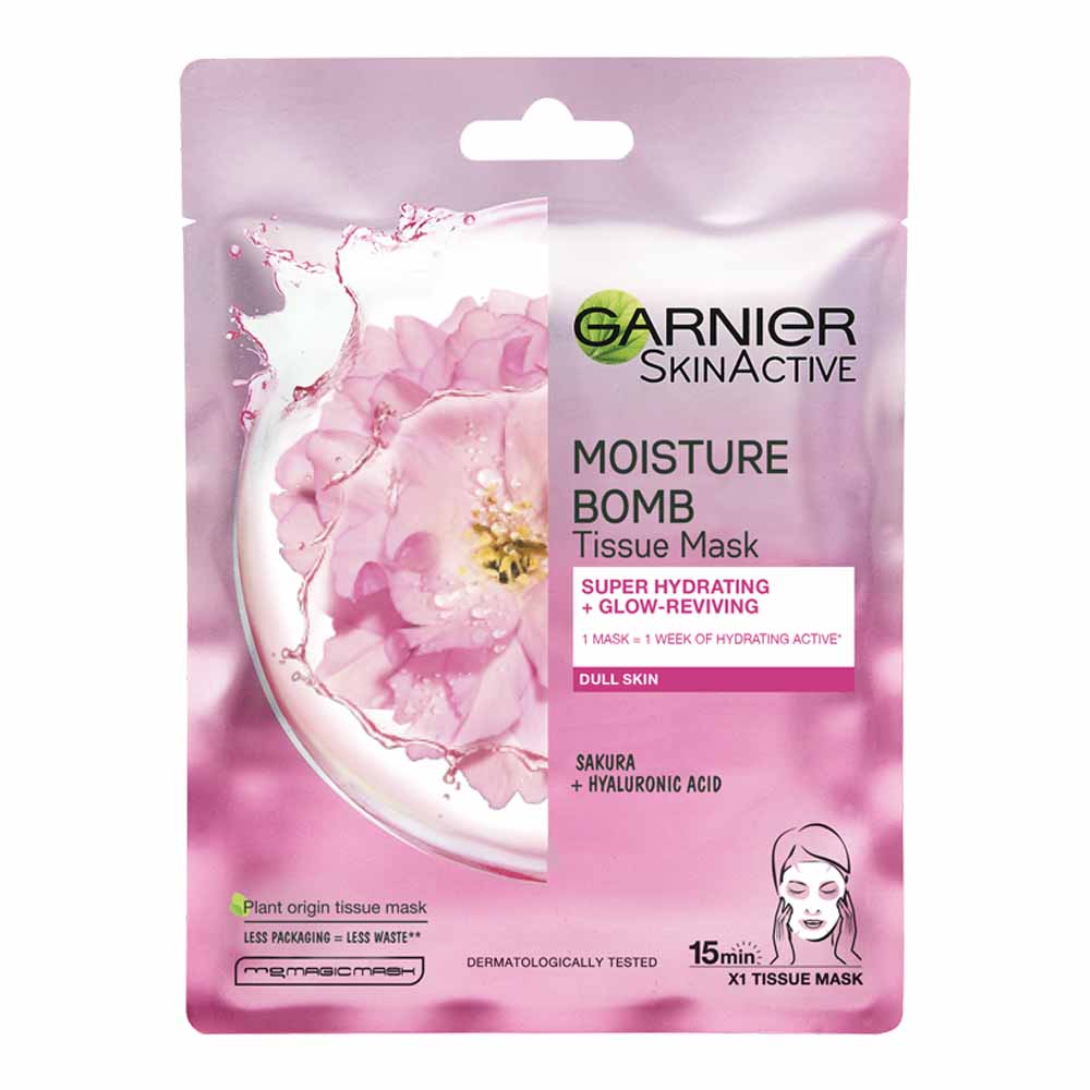 Garnier Moisture Bomb Sakura Hydrating Tissue Face Mask Image 1