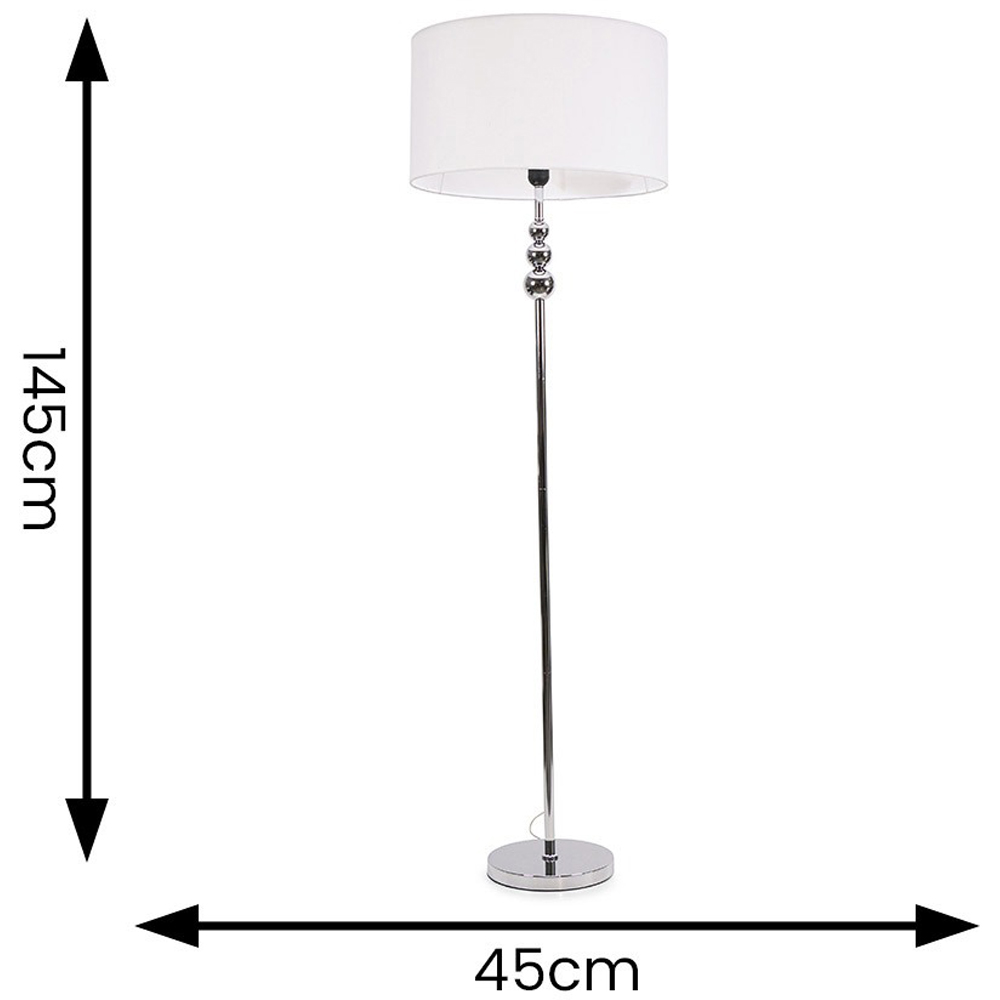 ValueLights Marissa Reni White Shade and Chrome Ball LED Floor Lamp Image 7