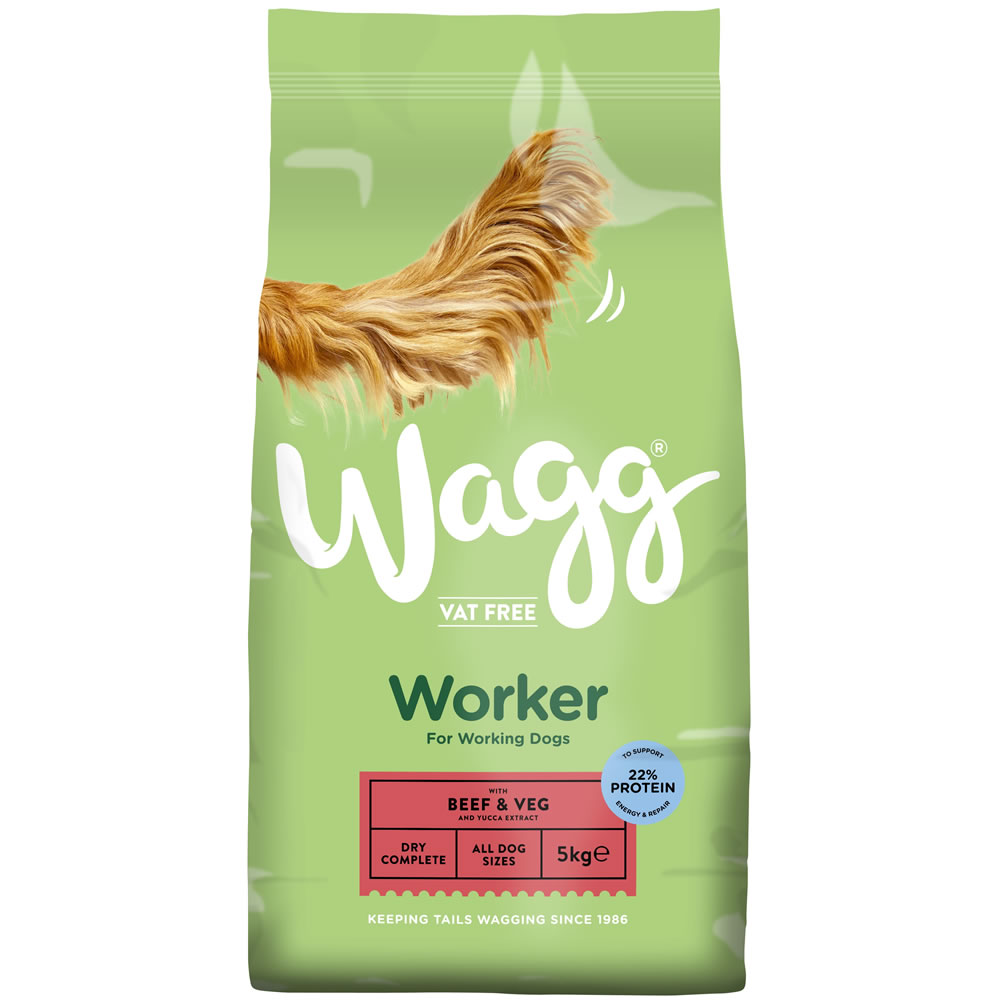 Wagg Working Dry Dog Food Beef 5kg  - wilko